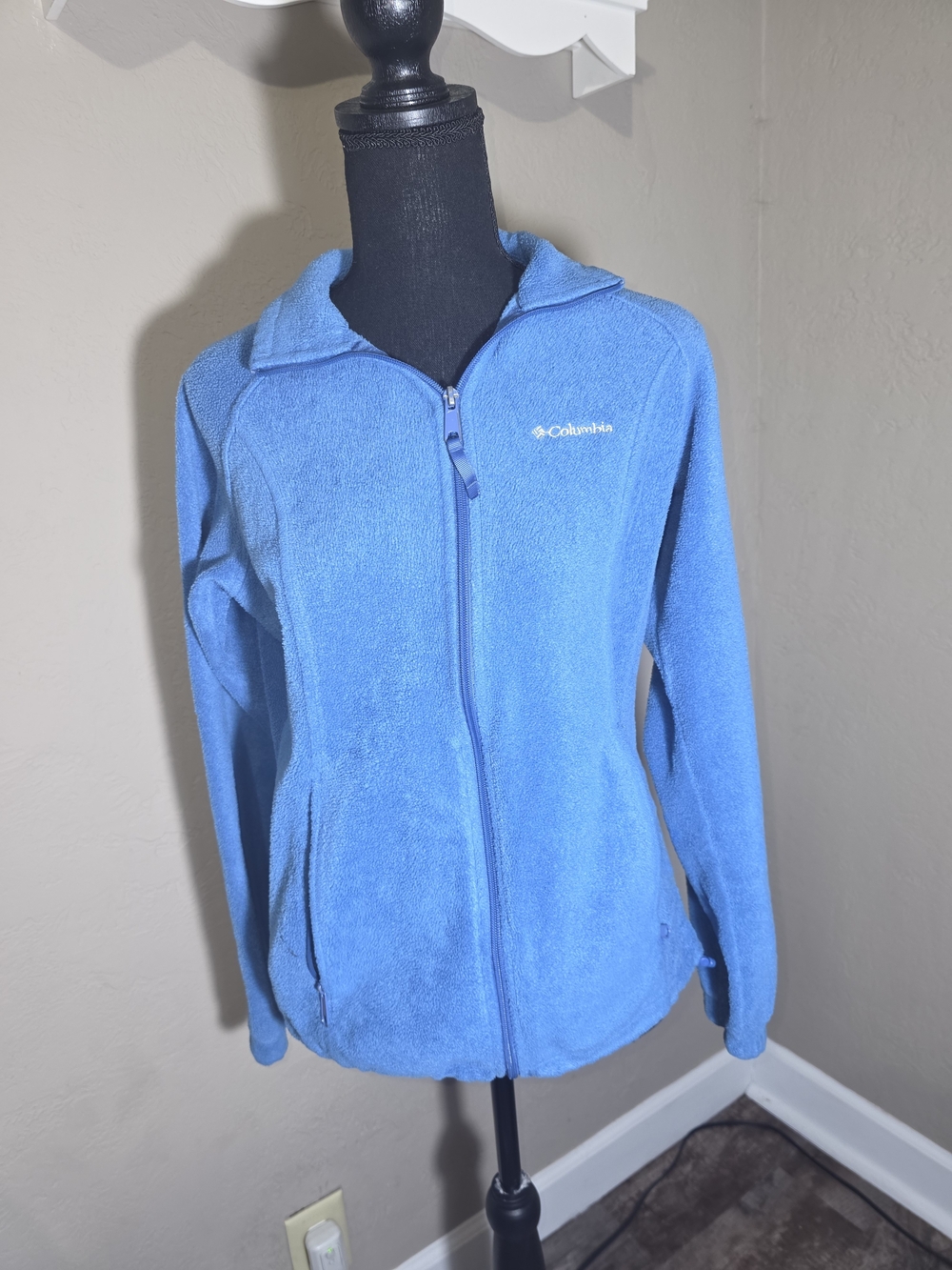 Columbia Women's Blue Full-Zip Teddy Fleece Jacket